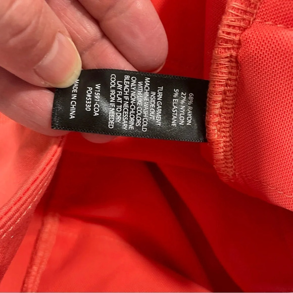 Betabrand Power Down Skinny Pants Orange Coral - Picture 6 of 10